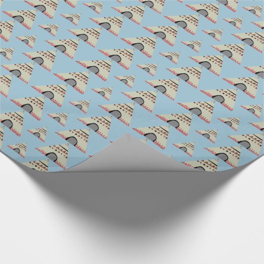 Teepee modernes stammesmuster lightblue SIRAdesign Cadeaupapier (Hoek)