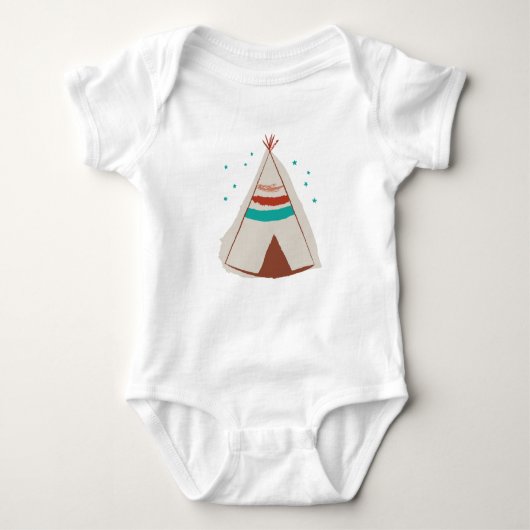 Teepee Native American Baby Pajama ORIGINAL DESIGN Romper (Voorkant)