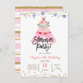 Teepee slaapfeest uitnodiging (Voorkant / Achterkant)