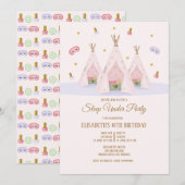 Teepee Sleep Under Birthday Party Kaart (Voorkant / Achterkant)