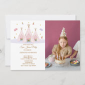 Teepee Spa Verjaardag Fotofeestje Kaart (Voorkant)