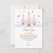 Teepee Spa Verjaardagsfeest Bedankkaart (Voorkant)