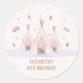Teepee Spa Verjaardagsfeest Ronde Sticker