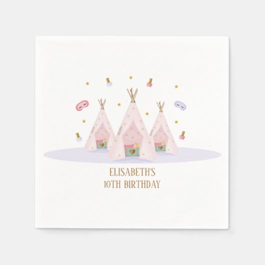 Teepee Spa Verjaardagsfeest Servet (Voorkant)