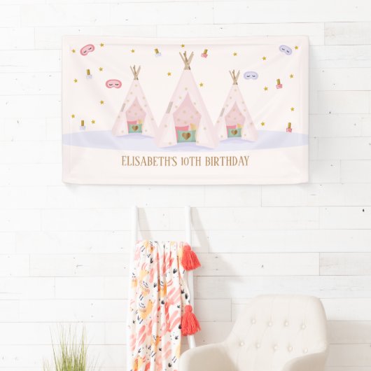 Teepee Spa Verjaardagsfeestje Spandoek (Insitu)