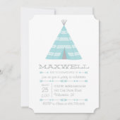 TeePee Tent Birthday Party Invite for Boy Kaart (Voorkant)