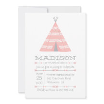 TeePee Tent Birthday Party Invite voor kinderen