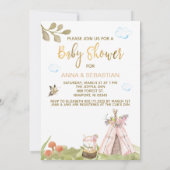 ** Teepee Tent Boho Fox Woodland Forest Kaart (Achterkant)