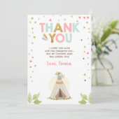 Teepee Tribal Boho Bedankt voor het meisje Roze (Staand voorkant)