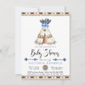 Teepee Tribale Baby Shower Uitnodigingen (Voorkant)