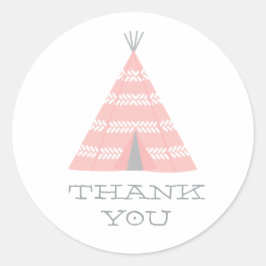 Teepee Verjaardagsfeestje Dank u Sticker