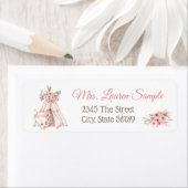 TeePee Vos Tribale Baby Shower Retouradres Label (Insitu)