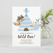 Teepee Wild Uitnodiging één dag (Staand voorkant)