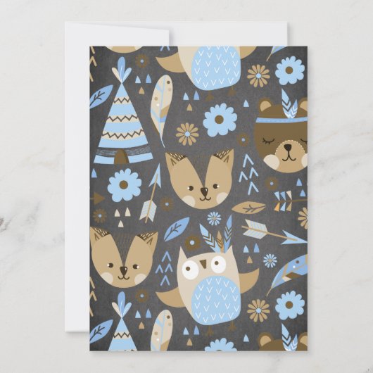 Teepee Wild Uitnodiging één dag (Achterkant)