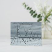 Teepees die leiden naar Wanuskewin Saskatchewan Briefkaart (Staand voorkant)