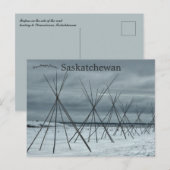 Teepees die leiden naar Wanuskewin Saskatchewan Briefkaart (Voorkant / Achterkant)