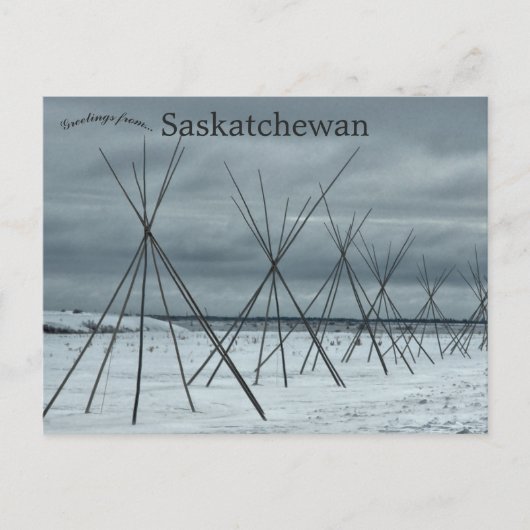 Teepees die leiden naar Wanuskewin Saskatchewan Briefkaart (Voorkant)