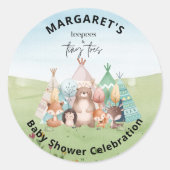 Teepees en Tiny Toes Baby shower Stickers (Voorkant)