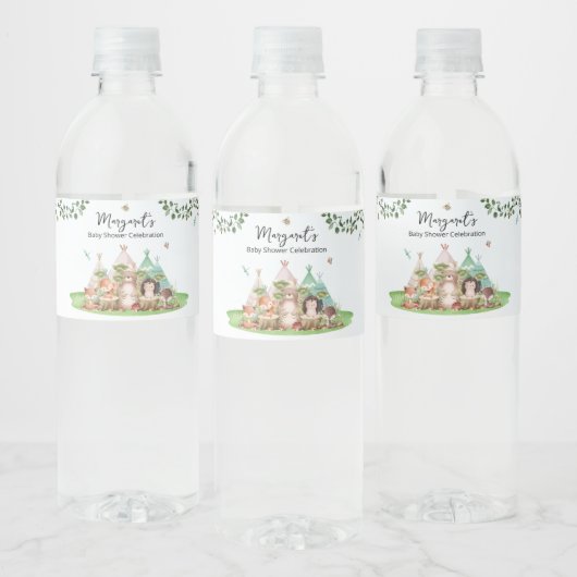 Teepees en Tiny Toes Water Bottle Labels Waterfles Etiket (Flessen)