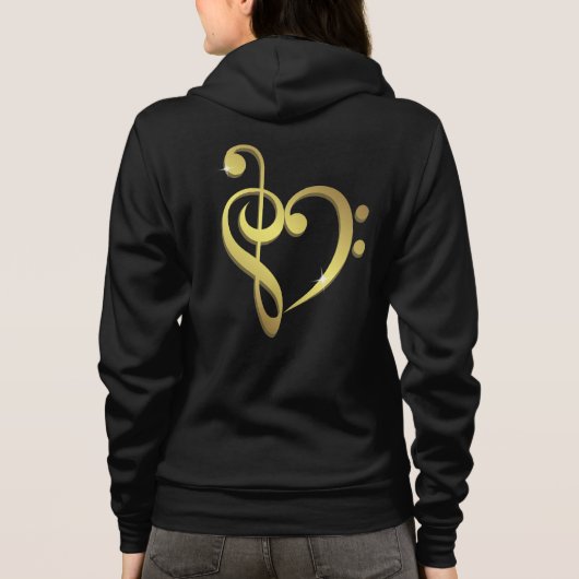 Teerbaar slim, smakelijk muziekhart liefde hoodie (Achterkant)
