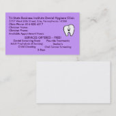 Teerstaattandheelkundige hygiëne visitekaartje (Voorkant / Achterkant)