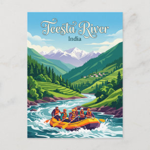 Teesta rivier Sikkim India Briefkaart