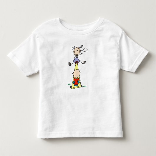 Teeter Totter Stick Figuren Kinder Shirts (Voorkant)