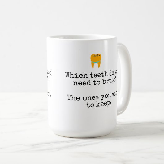 Teeth brushing jokes koffiemok (Voorkant rechts)