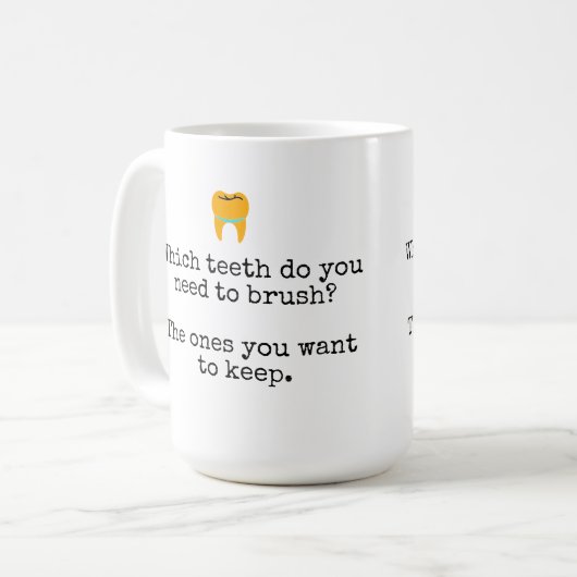 Teeth brushing jokes koffiemok (Voorkant links)