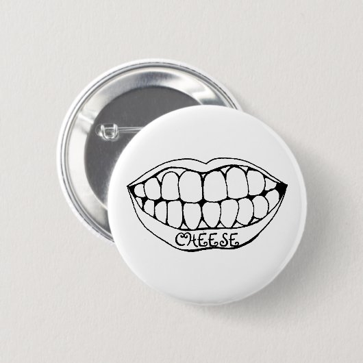 Teeth, CHEESE Ronde Button 5,7 Cm (Voorkant /achterkant)