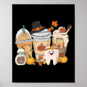 Teeth Coffee Fall Dental Pumpkin Latte Dentist Tha Poster (Voorkant)