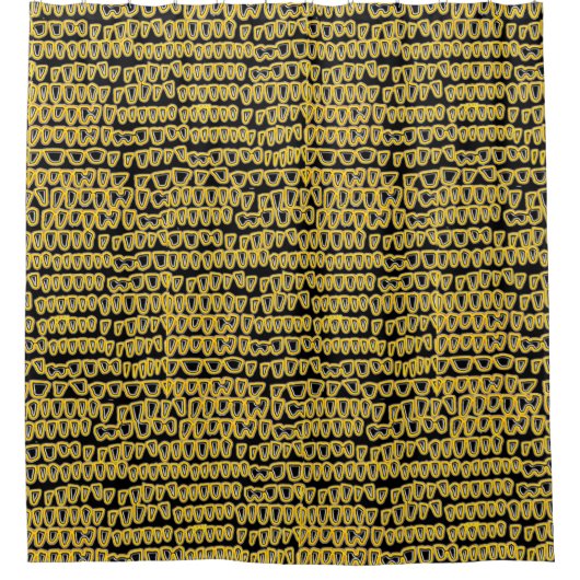 Teeth Dentist Dentistry Orthodontist yellow NEON Douchegordijn (Voorkant)