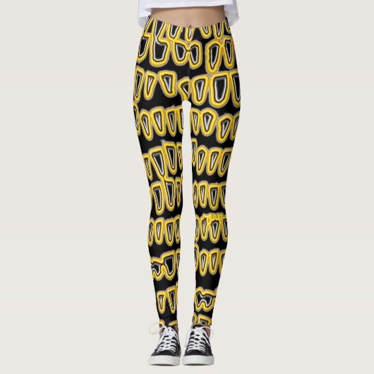 Teeth Dentist Dentistry Orthodontist yellow NEON Leggings (Voorkant)