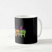 Teeth Ghost Pumpkin witch Cute Dental Halloween De Koffiemok (Voorkant rechts)