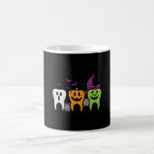 Teeth Ghost Pumpkin witch Cute Dental Halloween De Koffiemok (Center)