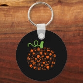 Teeth Ghost Pumpkin Witch Dental Halloween Dentist Sleutelhanger (Voorkant)