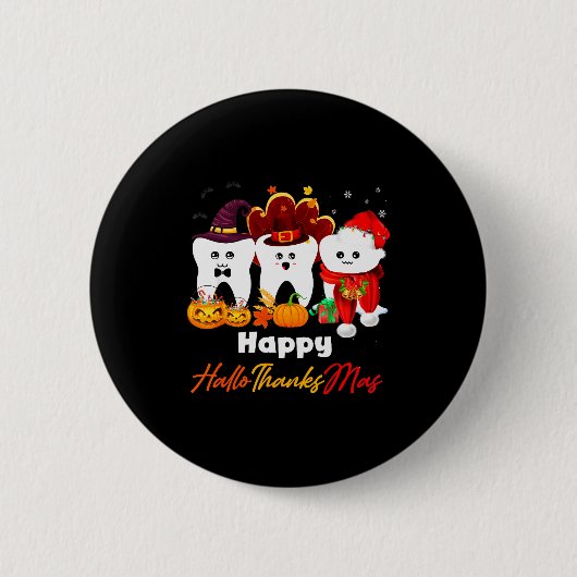 Teeth Hallothanksmas Halloween Thanksgiving Christ Ronde Button 5,7 Cm (Voorkant)