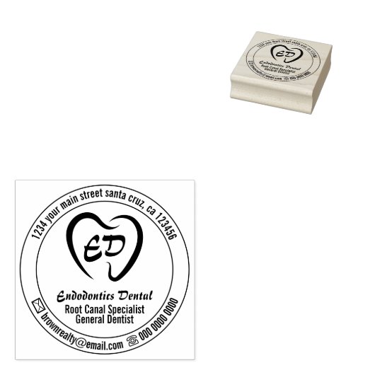Teeth Heart Dental Clinic Branding Rubberstempel (Gestempeld)