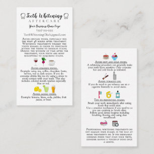 Teeth Whitening Aftercare Instruction Visitekaartje
