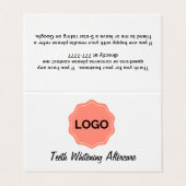  Teeth Whitening Aftercare Visitekaartje (Buitenkant ongevouwen)