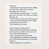  Teeth Whitening Aftercare Visitekaartje (Binnenkant ongevouwen)