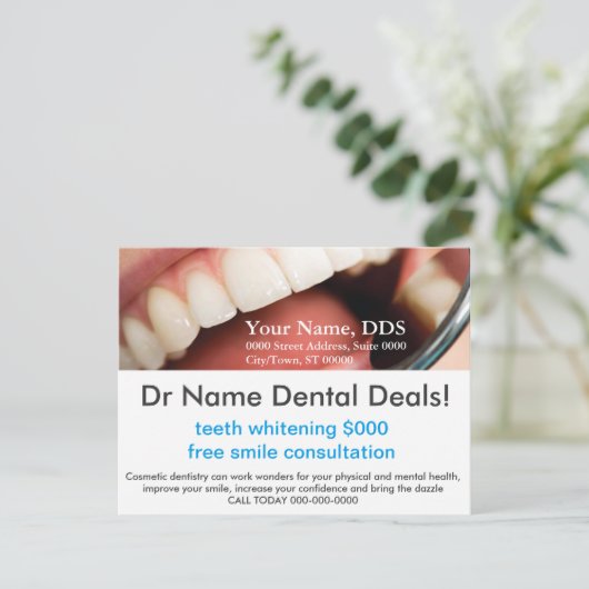 TEETH WHITENING DEAL BRIEFKAART (Staand voorkant)