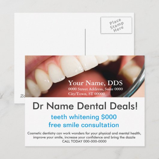 TEETH WHITENING DEAL BRIEFKAART (Voorkant / Achterkant)