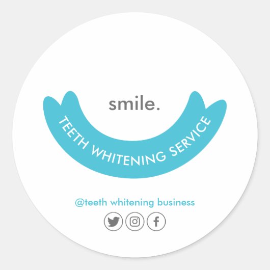Teeth Whitening Smile Dental Ronde Sticker (Voorkant)