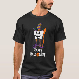 Teeth Witch Dentist Dental Happy Halloween Costuum T-shirt