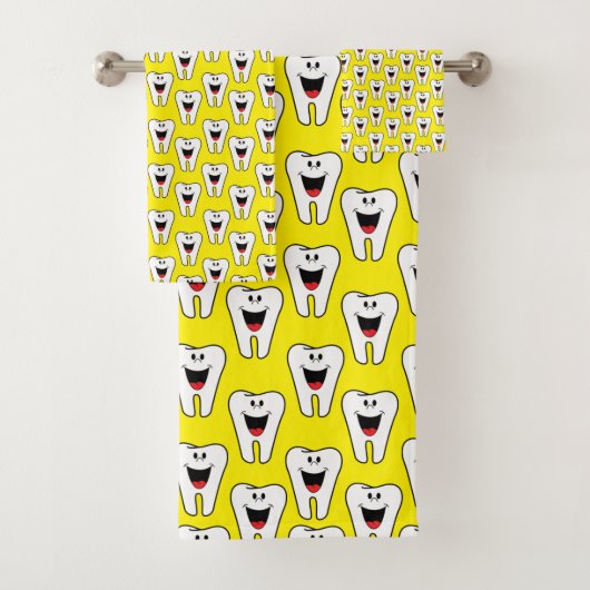 Teeth Yellow Dentist Hands Bathroom Towel sets Bad Handdoek (Insitu)