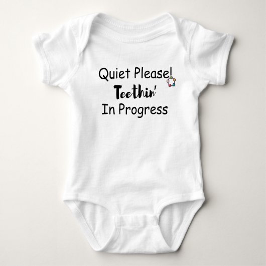 Teething Ring Humor Baby Clothes Cute Quote       Romper (Voorkant)