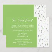 Teetotal/Tea Totaal aangepaste jaren soberpartij Kaart (Voorkant / Achterkant)