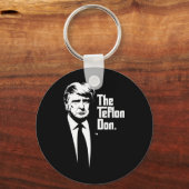 Teflon Don Trump Monochromatische Iconische Kunst Sleutelhanger (Voorkant)