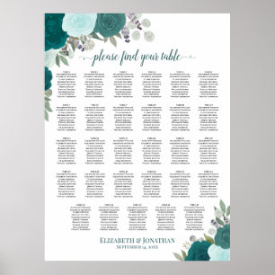 Tegalgroen Boho Bloemig 29 Tafel Trouw Stoelenplat Poster